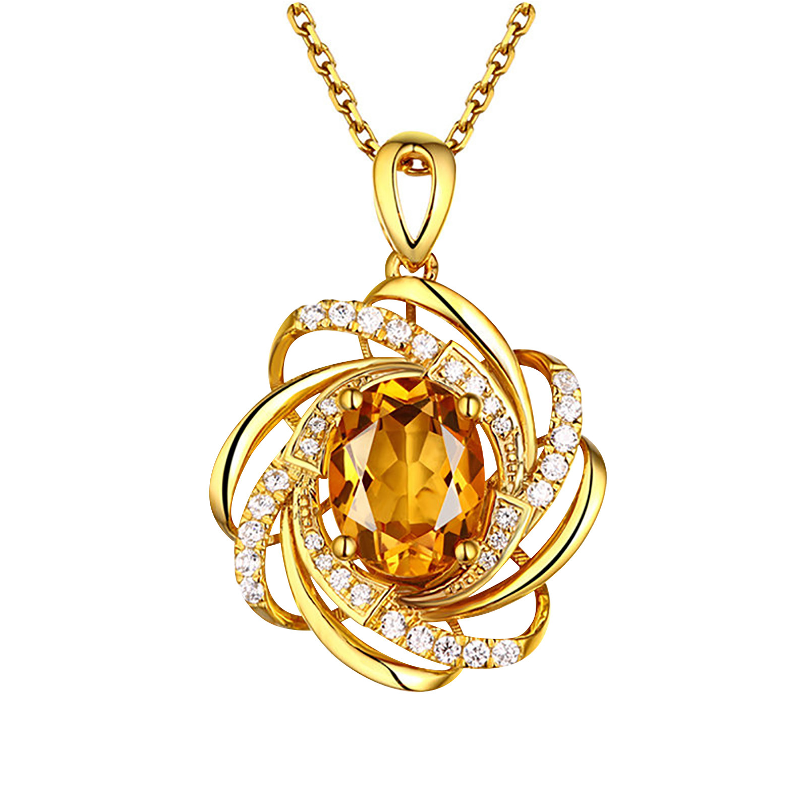 thumbnail image 2 of Collar de San Valentín de Plata y Zafiro de RegaloUn día de la novia Colgante Joyería de Moda Oro Citrino Collares y Colgantes, 2 of 2